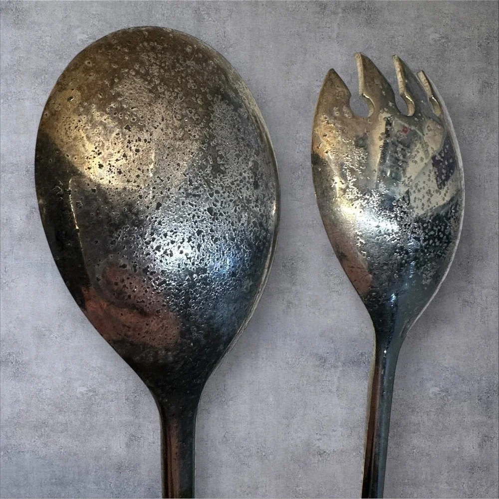 Vintage Italy Silverplated Salad Serving Set‎ 12